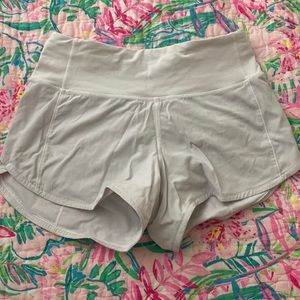 Lululemon speed up shorts 4” inseam. Size 2, white. Lined